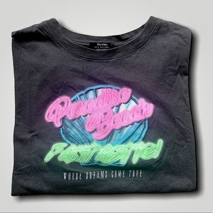 NWOT Neon Logo Retro Crop Top T-shirt Medium